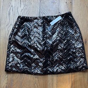 NWT Trina Turk Rico Sequin Black Skirt. Size 14